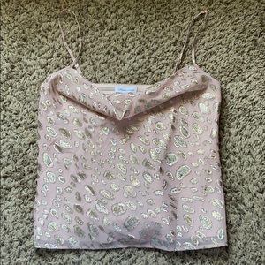 Lovers + friends top in gold and blush